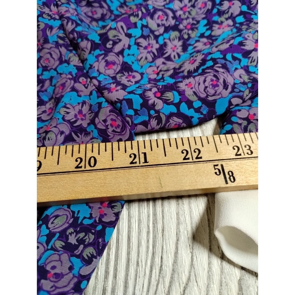 B.G.B. Limited Size 10 Dress Blue Purple Flower Pattern White Cuffs And Collar - Picture 4 of 5
